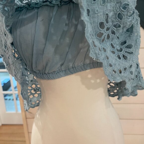 ❤️ Free People One Perla Eyelet Lace Off-Shoulder Crop Top NWOT Sizes XS & S - Picture 5 of 5